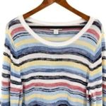 cj banks Women’s Colorful Striped Cotton Knit Sweater Top Photo 1