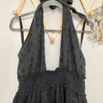 Aerie Black Eyelet Halter Top Dress XL Photo 3