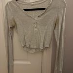 Garage Light gray long sleeve crop top Photo 0