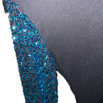 Boutique Womens Medium Bodysuit Long Sleeve Sequins Ribbed Knit Sparkly Top Black Photo 9