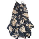 LULUS XL Black Tan Floral V Neck Tiered High Low Maxi Dress Daylily Photo 1