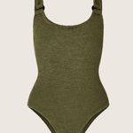 HINZA G Domino One Piece Swimsuit, BRAND NEW, Metallic Khaki, $270 Green Size undefined Photo 3