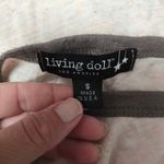 Living Doll Pink Retro Love Peace Rock Festival Cropped Ringer Tee Size Small Photo 5