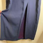Donna Ricco  Navy Blue Special Occassion Maxi Dress Square Neckline Side Slit Photo 8