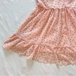 Macy's NWT Small Baby Pink Polka Dot Babydoll Top Tie Shoulders Satin Lingerie Bridal Photo 2