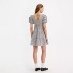 Levi's NWT Volume Sleeveless Dress In Katherine Seersucker Plaid Cloud Dancer Photo 3