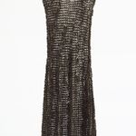 ZARA Khaki Green Long Textured Bodycon Cover Up Dress Photo 4