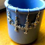 Vintage Silver cross earrings Christmas traditional coastal cowgirl Photo 1