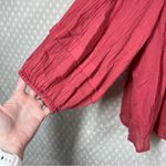 Free People  Pink Laura Eyelet Lace Peasant Top Photo 3