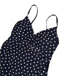 New Look  Blue and White One Piece Swimsuit V-Neck Adjustable Straps Photo 2