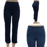 Jockey Activewear Leggings Slit Crop Flare Athletic Yoga Pants Womens Small Blue Photo 1