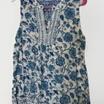 Sigrid Olsen Vtg Sigrid Olsen Womens S Blue Floral Print Blouse with Embroidery Photo 0