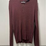 Lee Burgundy Quarter Zip Sweater Photo 0