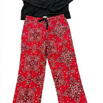 PJ Salvage Long Sleeve Top & Paisley Pants Pajama Set, Large, NWOT Black Photo 0