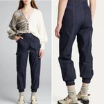 Cinq à Sept Kelly Denim Cargo Jogger Pants Dark Wash High Waist Sz 4 Blue Photo 1