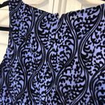 Loft Blue Velvet Scroll Print Dress Size 4 Photo 4