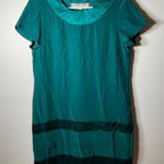 What Goes Around Comes Around Short Sleeve Green Silk Dress M Photo 0