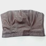 LPA Germano Faux Leather Tube Top in Dark Chocolate Medium Photo 2