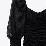 ZARA lace draped grunge goth mini little black dress Photo 3
