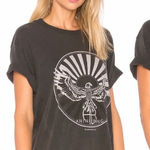 ANINE BING  Sunburst Eagle Vintage Tee Black Sz L Photo 0