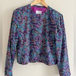 Pendleton Vintage Miss Sophisticates Paisley Button Blazer Purple Teal Wool Photo 0