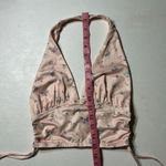 Princess Polly  Floral Halter Top US 4 Pink Plunge Crop Tie Back Photo 4