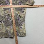 Notations  1X Plus Animal Print Purple Colorful Buttoned Top Collared Funky Retro Photo 8