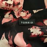 Torrid Black Pink Floral Quarter Sleeve Sheer Flowy Dress Cover Up Size ? 1X Photo 2