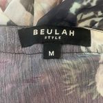 Beulah Dark Floral Maxi Dress Chiffon Size Medium Whimsical Feminine Boho Black Photo 5