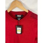 DKNY NWT  Logo Long Sleeve Knit Sweater Dress Red Size Medium Photo 3