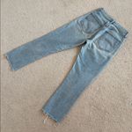 AGOLDE  Riley High Waist Straight Cropped Distressed Button Fly Raw Hem Zephyr 26 Photo 7