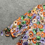 Alice + Olivia  Women’s Silk Blend Sheila Blouse Top V-Neck Orchid Multicolor S Photo 5