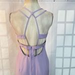 Aidan Mattox Aidan by lilac purple plunge neck cage back column gown size 10 Photo 8