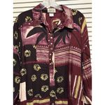 Bella Burgundy/Black Button Down Long Sleeve Shirt Dress Size‎ 1X High/low Tan Size XL Photo 1