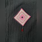 Vintage dead stock Lilly of California black button down bead blouse, size large Photo 1