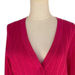 1. State Hot Pink Ribbed Button Front Cardigan Sweater Women’s XL – Long Sleeve Photo 2