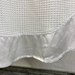 Chico's Chico’s White Satin Ruffle & Woven Knit Open Hoodie Cardigan Sweater 0 S Photo 7