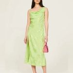 For Love & Lemons  Ilana Midi Satin Slip Dress $239 NWT Size XS in Green Revolve Photo 8