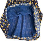 STAUD  Mini Milla V-Neck Dress in Navy Yellow Abstract Wave Print Women’s sz 10 Photo 5