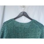 Vince  Marled Crochet Cardigan Medium Neck Long Sleeve Knit Green Open Front Photo 4