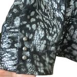 Chico's Chico’s Black Silver Metallic Snake Print Snap Button Down Jacket Size Medium 2 Photo 4
