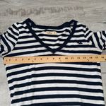 Hollister Navy White Striped V Neck Long Sleeve Tee Medium Y2K Stains Photo 10