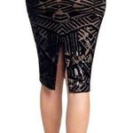 Dress the Population NWT  Sequin Nola Skirt Black Nude Photo 1