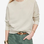 Madewell Casual Garment-Dyed Crewneck Sweatshirt Parchment Cream Pockets Medium Photo 0