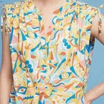 Anthropologie Danielle Kroll Brooklynite Blouse Yellow Multicolor Size Medium Photo 0