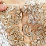 Portia & Scarlett Illusion Train Formal Dress Size AU 4 Prom Wedding Dance Party Tan Photo 6