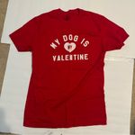 Top Of The World Red 'My Dog is My Valentine' T-Shirt Womens Medium 100% Cotton Photo 3