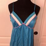 60s/70s VTG MOD BLUE DITZY PRINT MAXI CAMI DRESS Photo 2