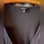 Lucky Brand Solid Sand-Wash Wrap Top Sz Lg V-Neck Lagenlook Charcoal Blouse Grey Photo 4