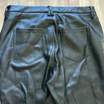 Good American  Better Than Leather Pants Faux Leather Black Straight Leg Sz 16 Photo 11
